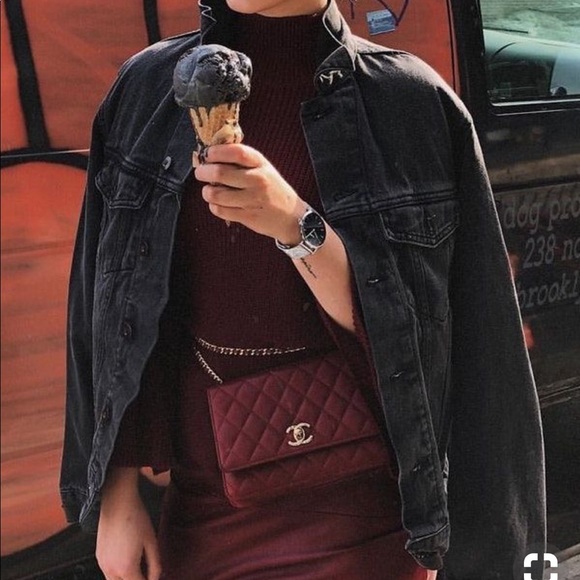 levi's oversized black denim jacket